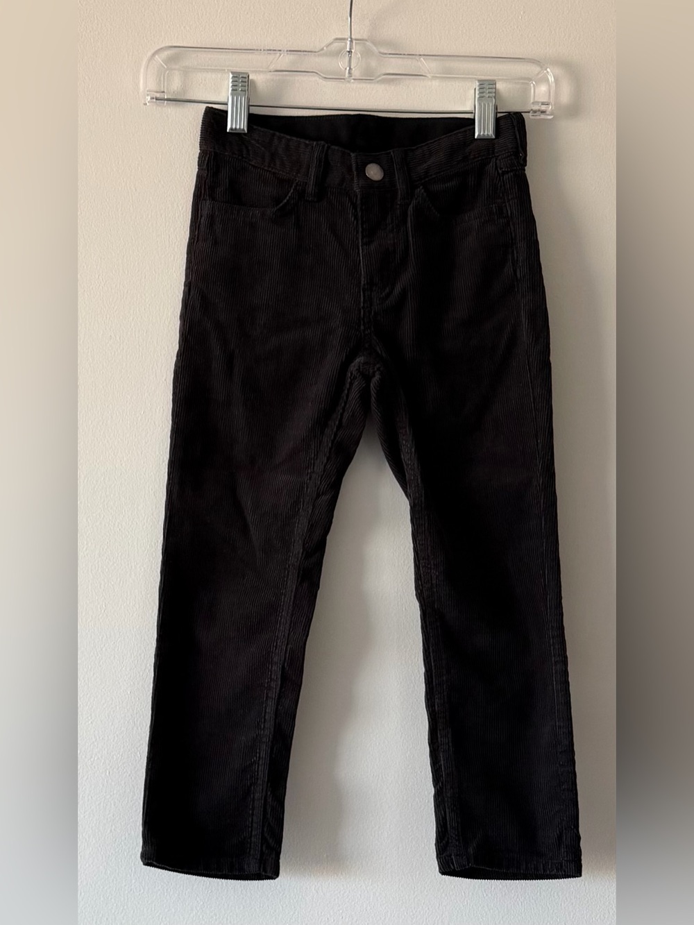 NWT H&M Boys Charcoal Black Corduroy Pants Size 5T Adjustable Waist